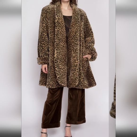 Vintage Marco Collection  leopard swing coat tagged S fits L - Picture 3 of 12